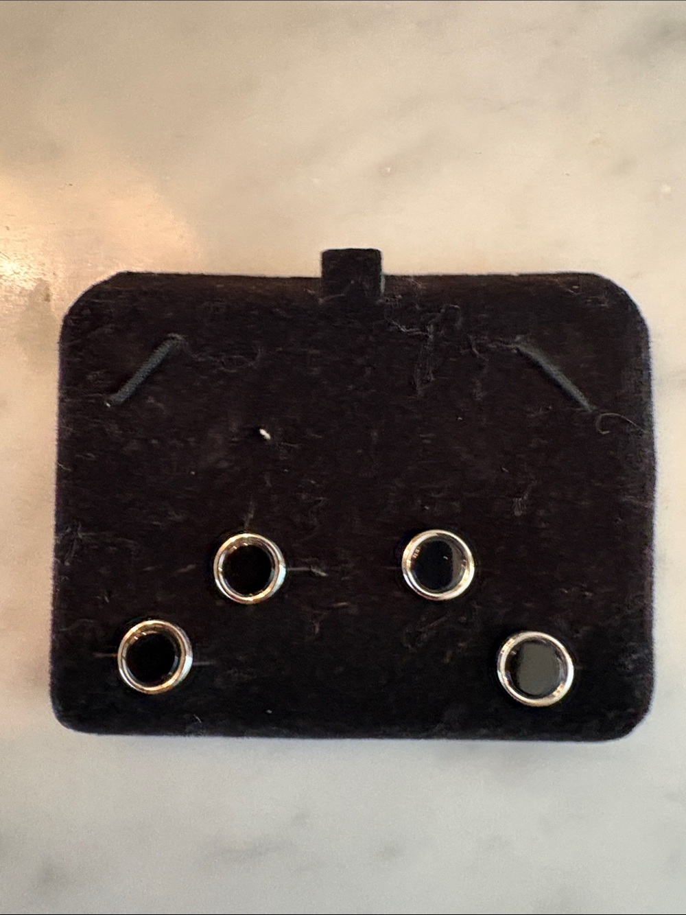 Black Onyx and Silver Stud Set